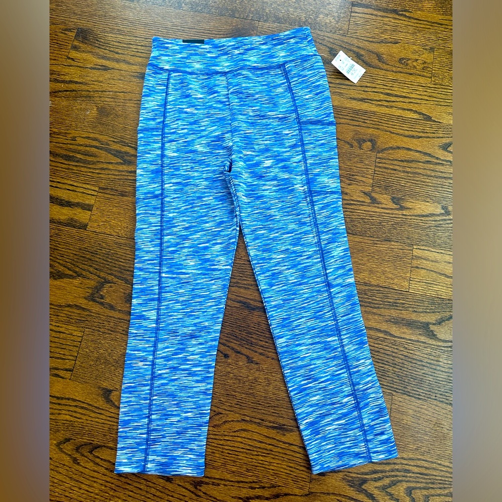 J Crew Heather Blue and White cropped leggings NWT Size Small